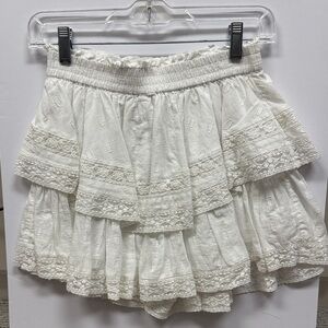 American Eagle Outfitters White Lace Mini Skort, Size Small